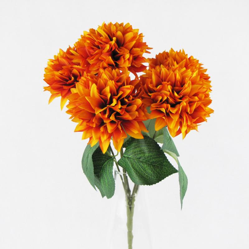 Chryzantemy bukiet 5 kwiatów pomarańczowych 45cm