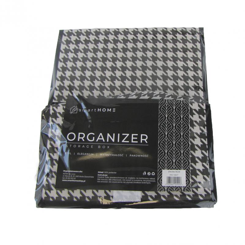 Organizer tekstylny zamykany z okienkiem 34x29x18 cm