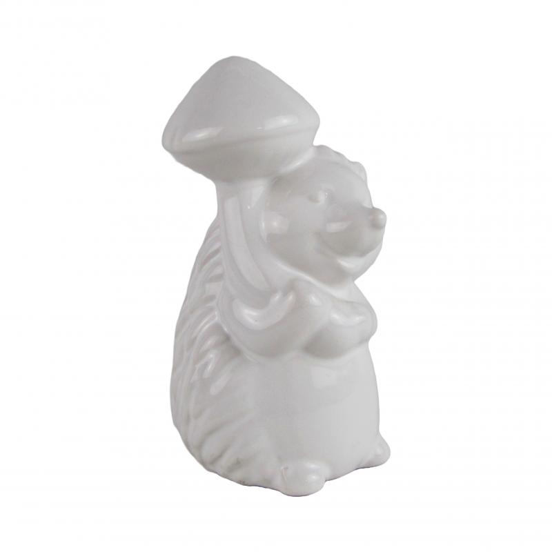 Ceramiczny jeż z grzybem 12cm