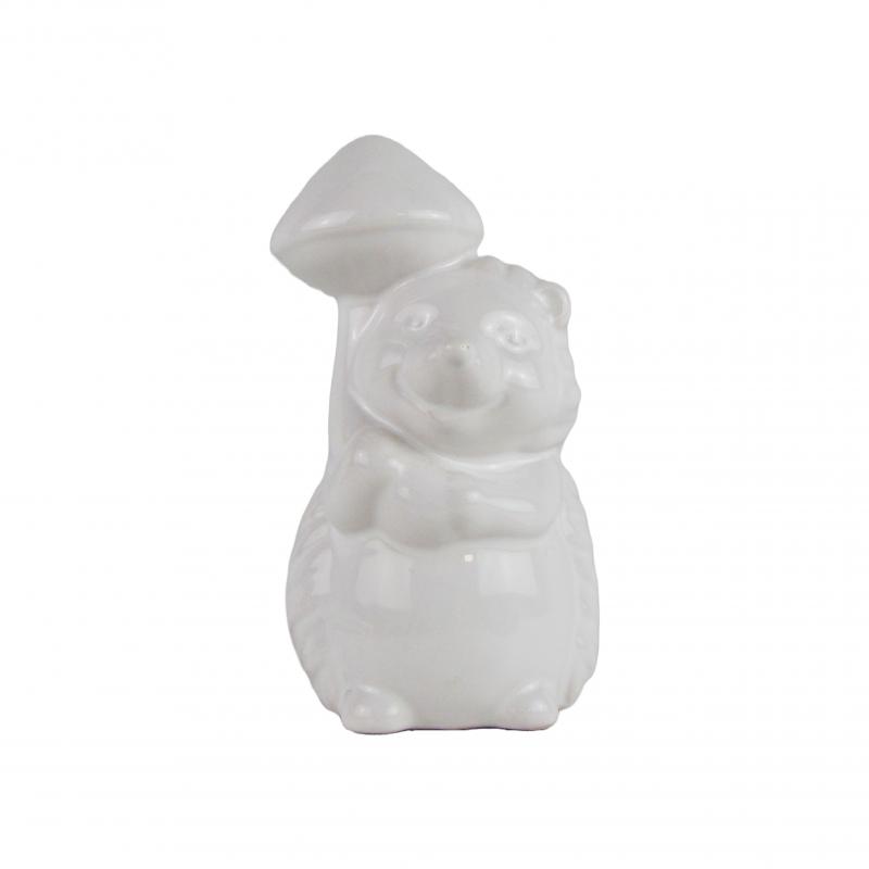 Ceramiczny jeż z grzybem 12cm