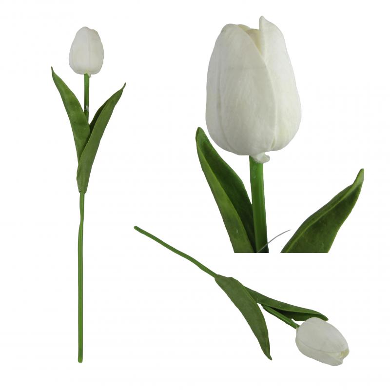 Tulipan gumowany 32cm biały