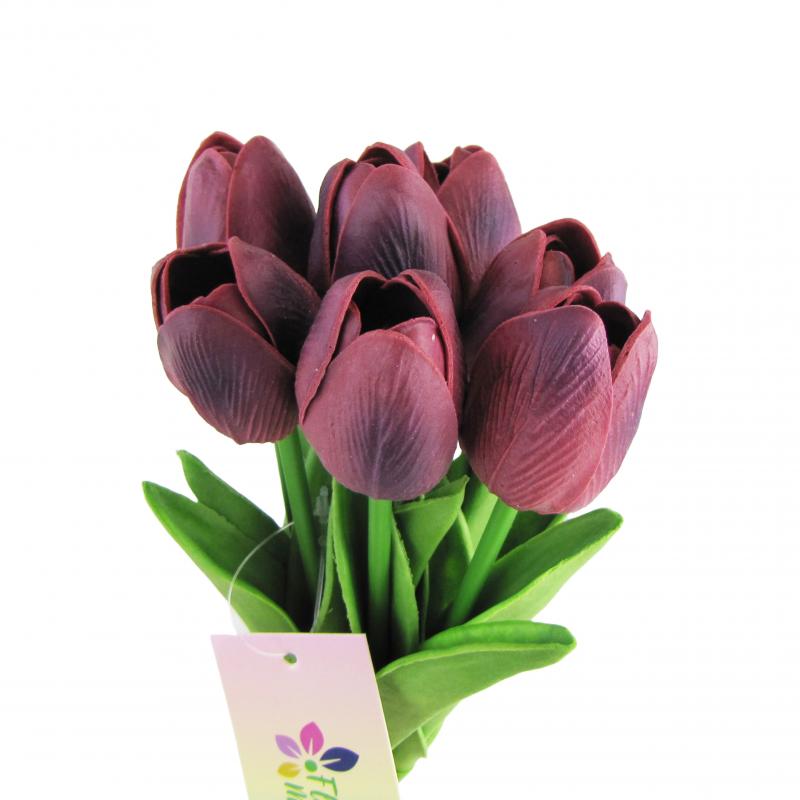 Bukiet tulipanów 7szt. 33cm kolor bordowy