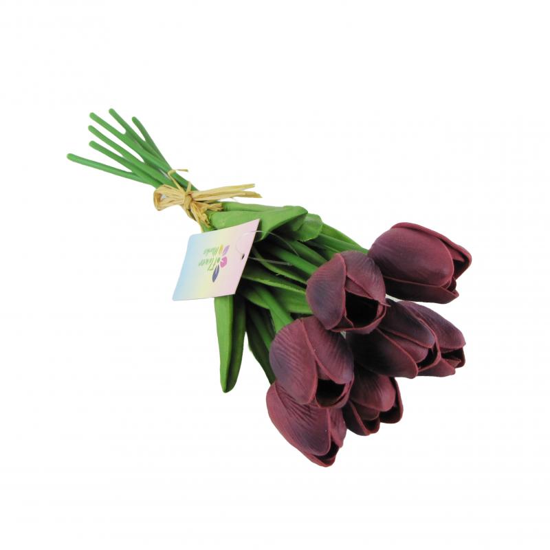 Bukiet tulipanów 7szt. 33cm kolor bordowy