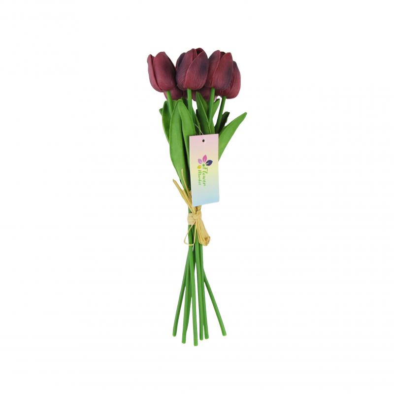 Bukiet tulipanów 7szt. 33cm kolor bordowy