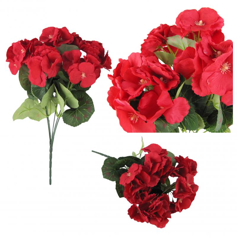 Pelargonie bukiet 32cm kolor kwiatów czerwony